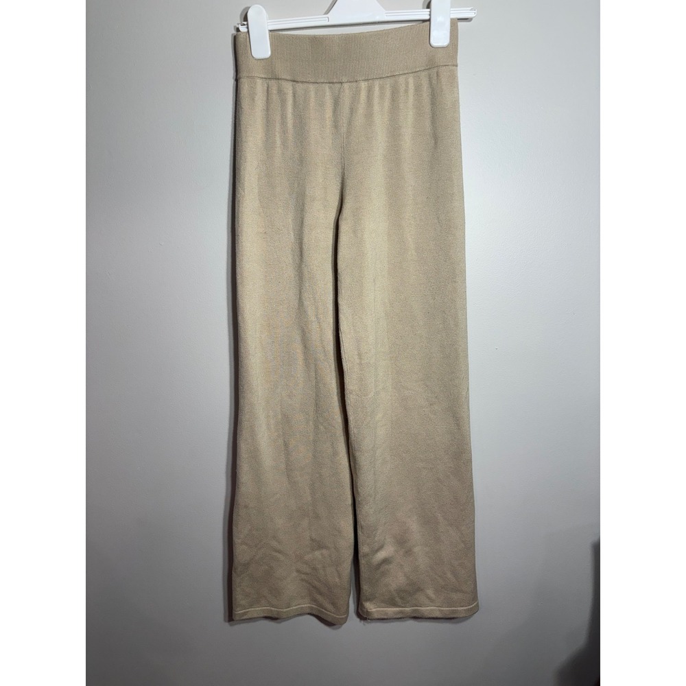 MODERN‎ CITIZEN Knit Wide Leg Lounge Pants Beige Small